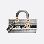 Dior Medium Lady D-Joy Bag Houndstooth Embroidery M0540OZAE M911