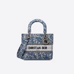 Medium Lady D-Lite Bag Dior Brocart Denim-Effect Embroidery M0565BRXR M49E