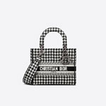 Dior Medium Lady D-Lite Bag Houndstooth Embroidery M0565BZAF M911