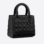 Medium Lady Dior Bag Black Ultramatte Cannage Calfskin M0565SLOI M989