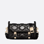 Small Diorcamp Bag Black Macrocannage Calfskin M1243OMIG M900