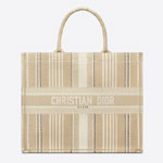 Dior Book Tote Beige Stripes Embroidery M1286ZJAT M925