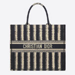 Dior Book Tote Blue D Stripes Embroidery M1286ZRFQ M928