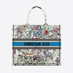 Large Dior Book Tote Latte Multicolor Embroidery M1286ZRUV M941