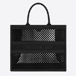 Dior Book Tote Black Mesh Embroidery M1286ZWRA M911