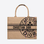 Medium Dior Book Tote Beige Jute Canvas Embroidered M1296ZRUW M918