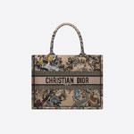 Medium Dior Book Tote Multicolor Jardin Dhiver Embroidery M1296ZRWD M918