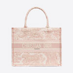 Medium Dior Book Tote Pink Embroidery M1296ZTDT M956