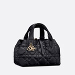 Small Dior Toujours Bag Black Macrocannage Calfskin M2822OSHJ M900