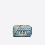 Small Dior Caro Bag Horizon Blue Macrocannage Calfskin M9241UNGK M09Z