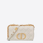 Small Dior Caro Bag Ivory Supple Cannage Calfskin M9241UWHC M35U