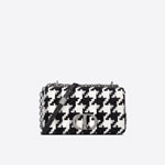 Medium Dior Caro Bag Black And White Macro Houndstooth Fabric M9242BTIO M911