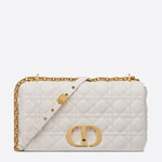 Large Dior Caro Bag Ivory Supple Cannage Calfskin M9243UWHC M35U