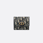 30 Montaigne Lotus Wallet Blue Dior Oblique Jacquard S2057UTZQ M928