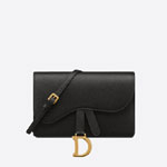 Dior Saddle Pouch Black Grained Calfskin S5659CBAA M900