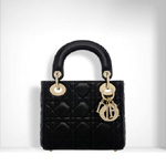 Mini lady dior bag in black lambskin CAL44500 N0