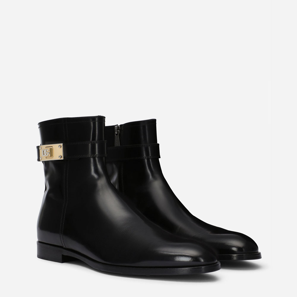 DG Brushed calfskin ankle boots in Black A60546A120380999: Image 2