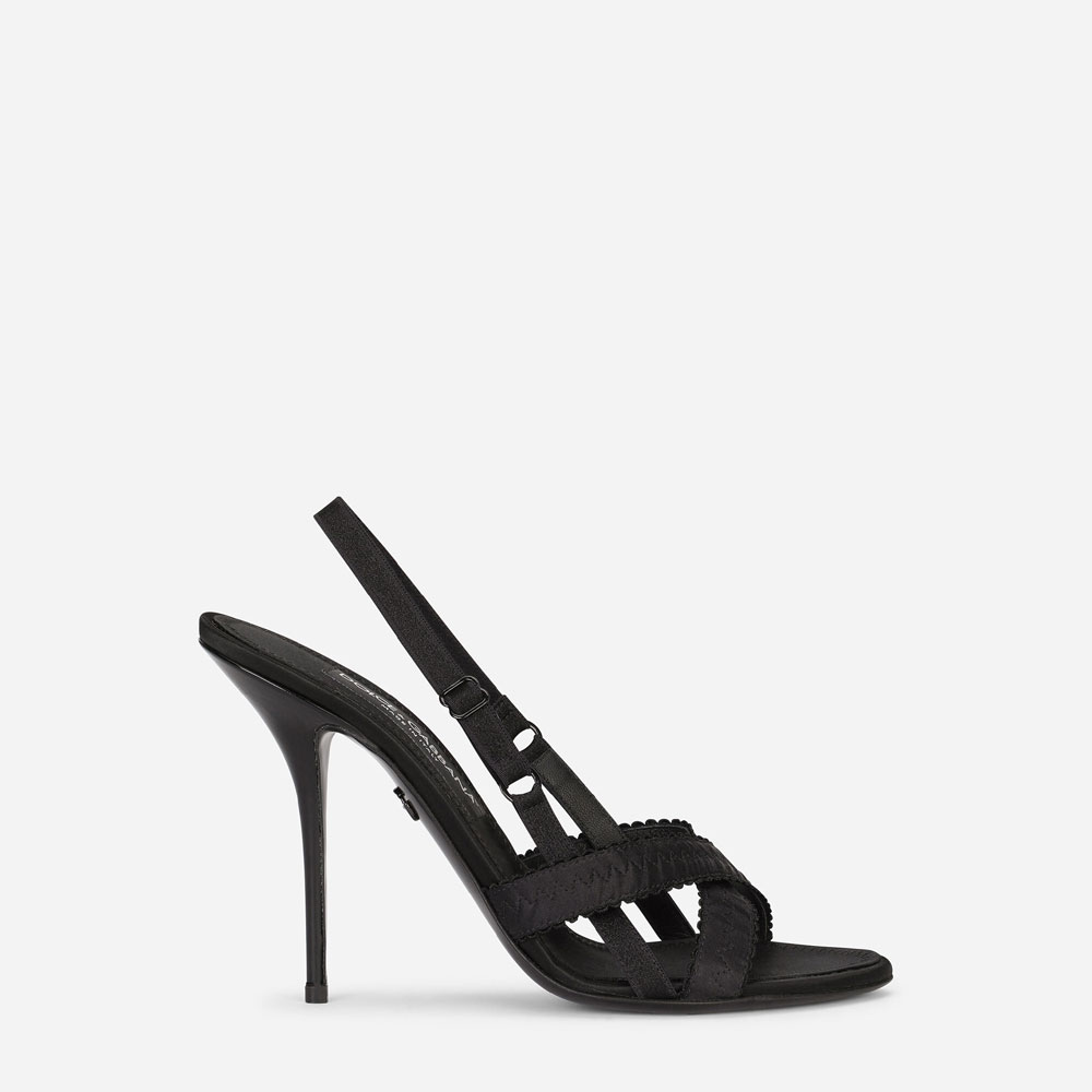 Dolce Gabbana Satin sandals in Black CR1162AQ0298B956: Image 1