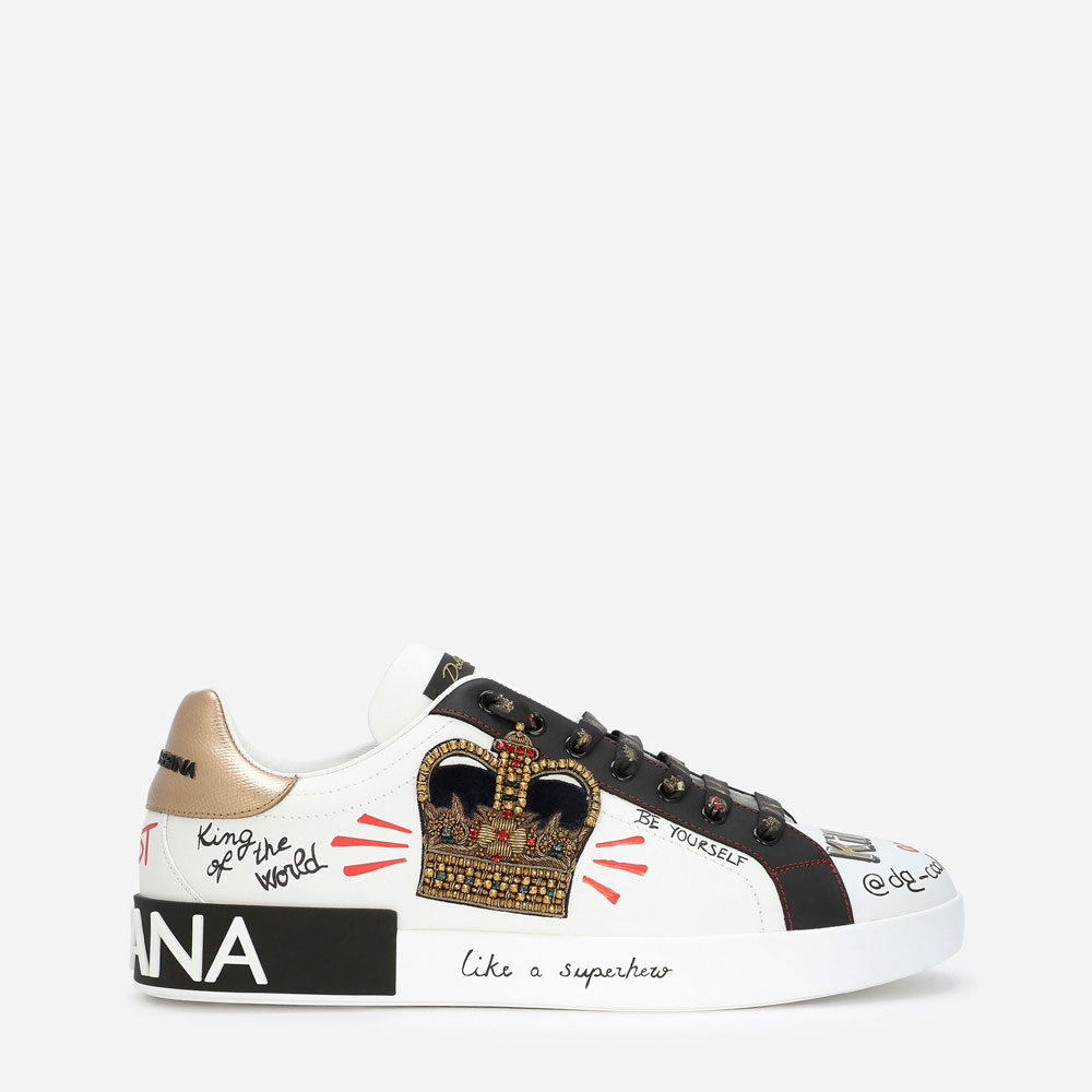 DG Portofino sneakers in printed nappa calfskin CS1570AZ268HWF57: Image 1