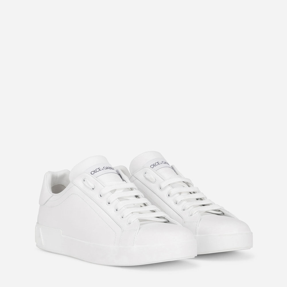 DG Calfskin Portofino sneakers in White CS1772A106580001: Image 2