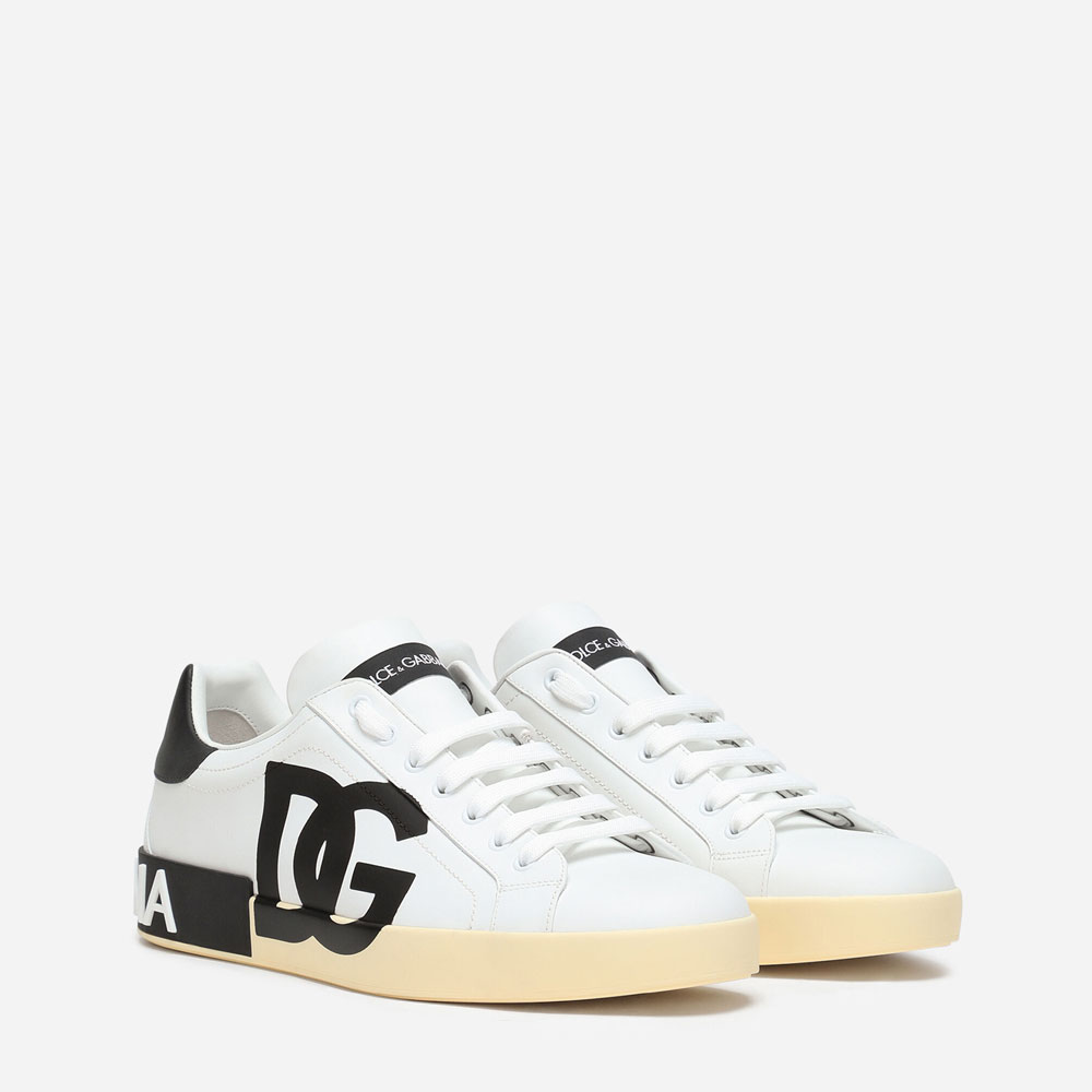 Calf nappa Portofino sneakers with DG logo print CS1772AC33089697: Image 2