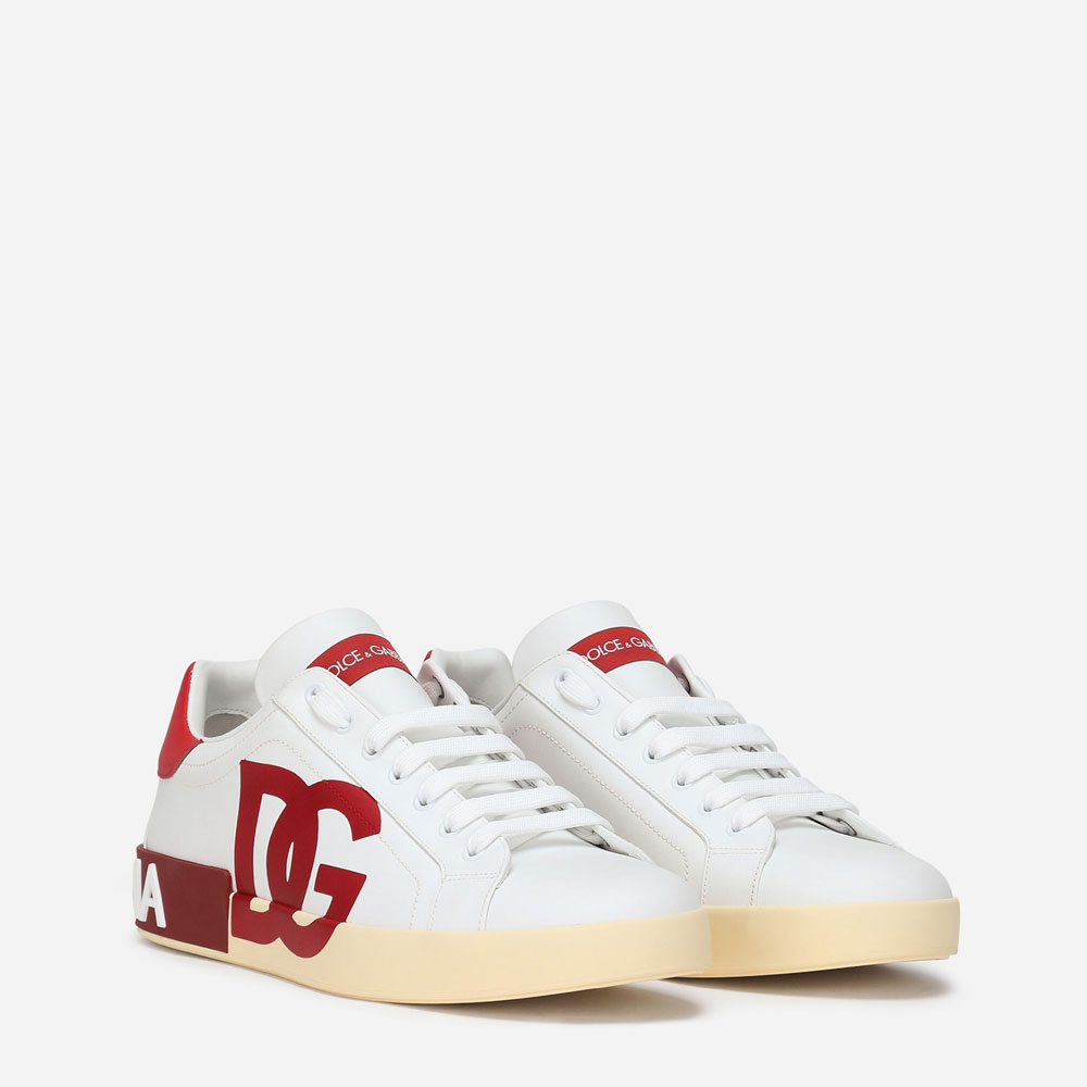 Calfskin Portofino sneakers with DG logo print CS1772AC3308E055: Image 2