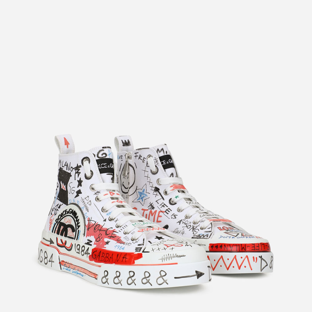 DG Hand-painted graffiti Portofino Light mid-top CS1889AO788HWF57: Image 2