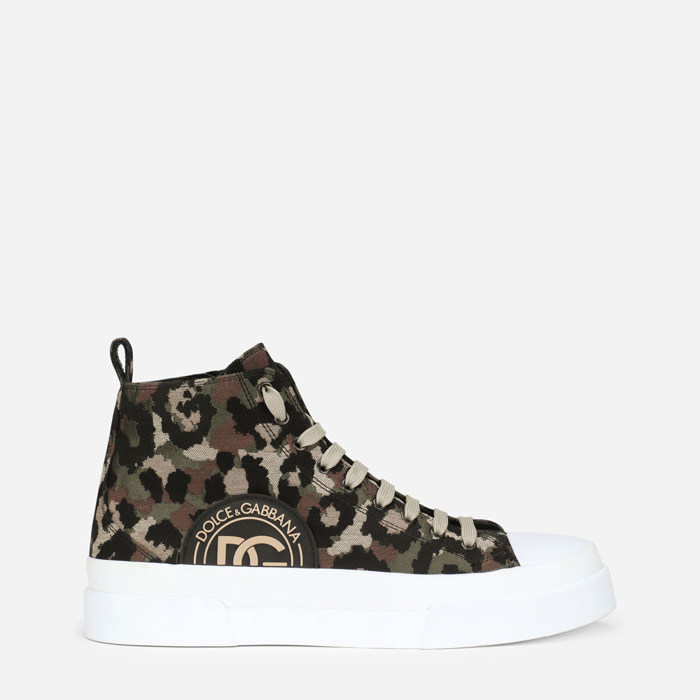 DG Canvas jacquard Portofino Light mid-top sneakers CS1889AQ7008B021: Image 1