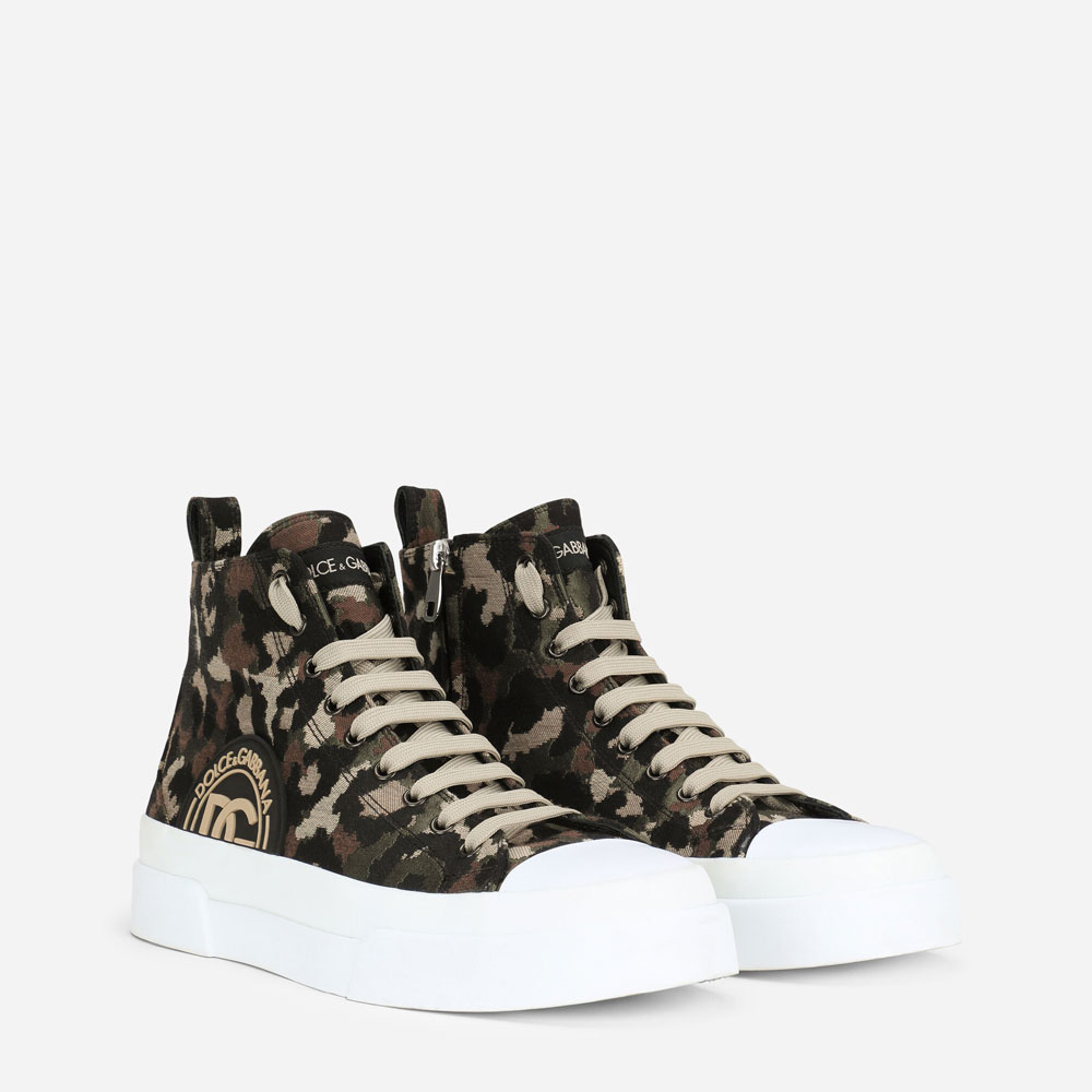 DG Canvas jacquard Portofino Light mid-top sneakers CS1889AQ7008B021: Image 2