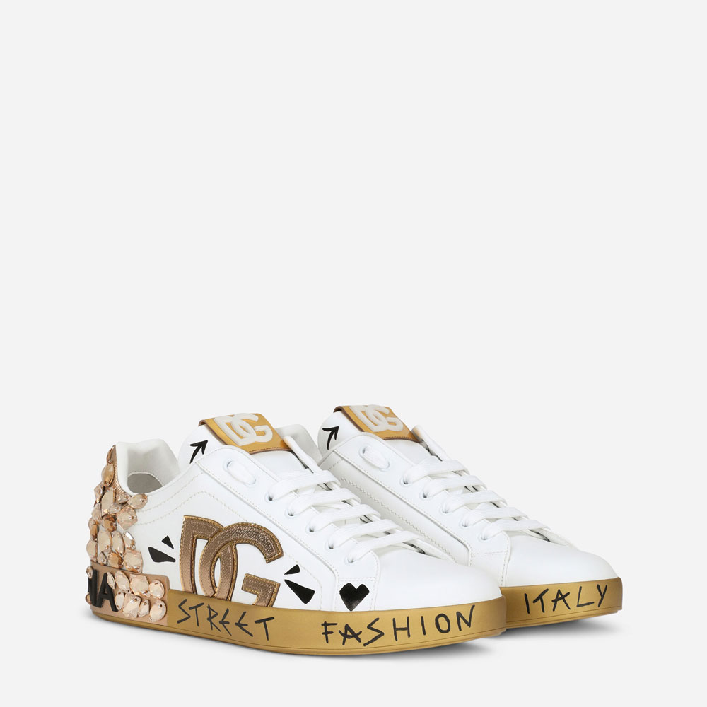 DG Printed calfskin nappa Portofino sneaker CS1951AQ47789662: Image 2