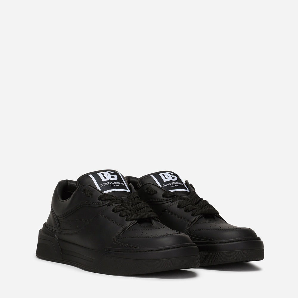 DG Calfskin nappa New Roma sneakers in Black CS2036A106580999: Image 2