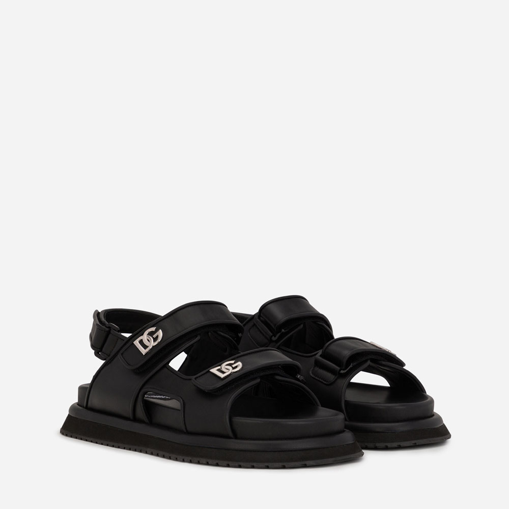 DG Calfskin nappa sandals in Black CS2042AD43980999: Image 2