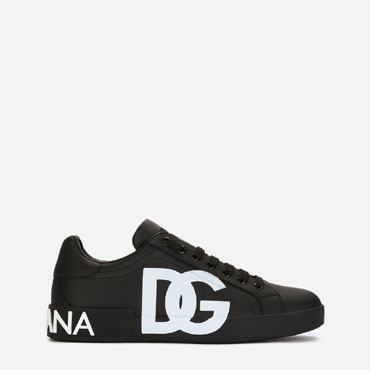 Calfskin nappa Portofino sneakers with DG logo CS1772AC3308B956