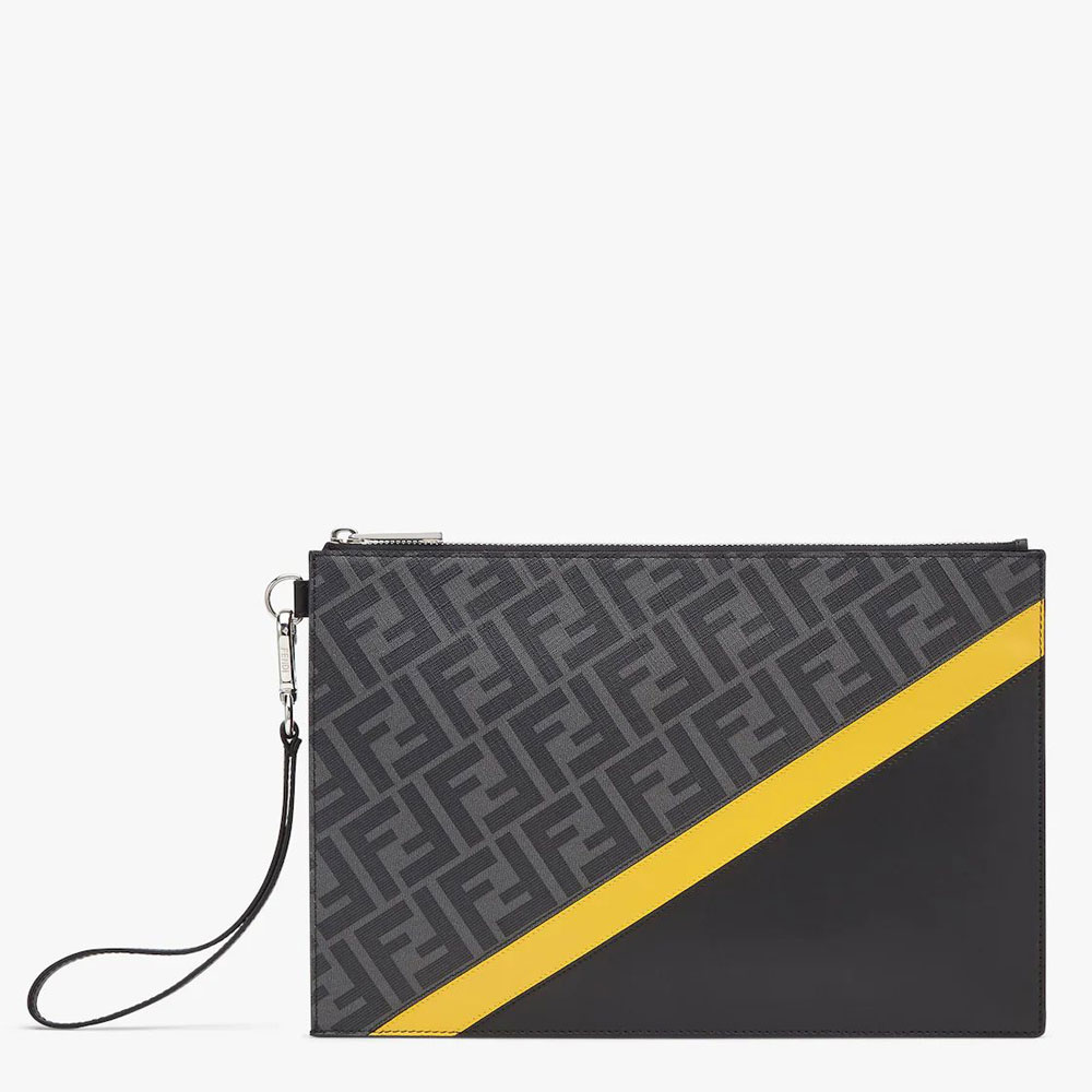 Fendi Flat Pouch Grey fabric bag 7N0110A9XSF0R2A: Image 1