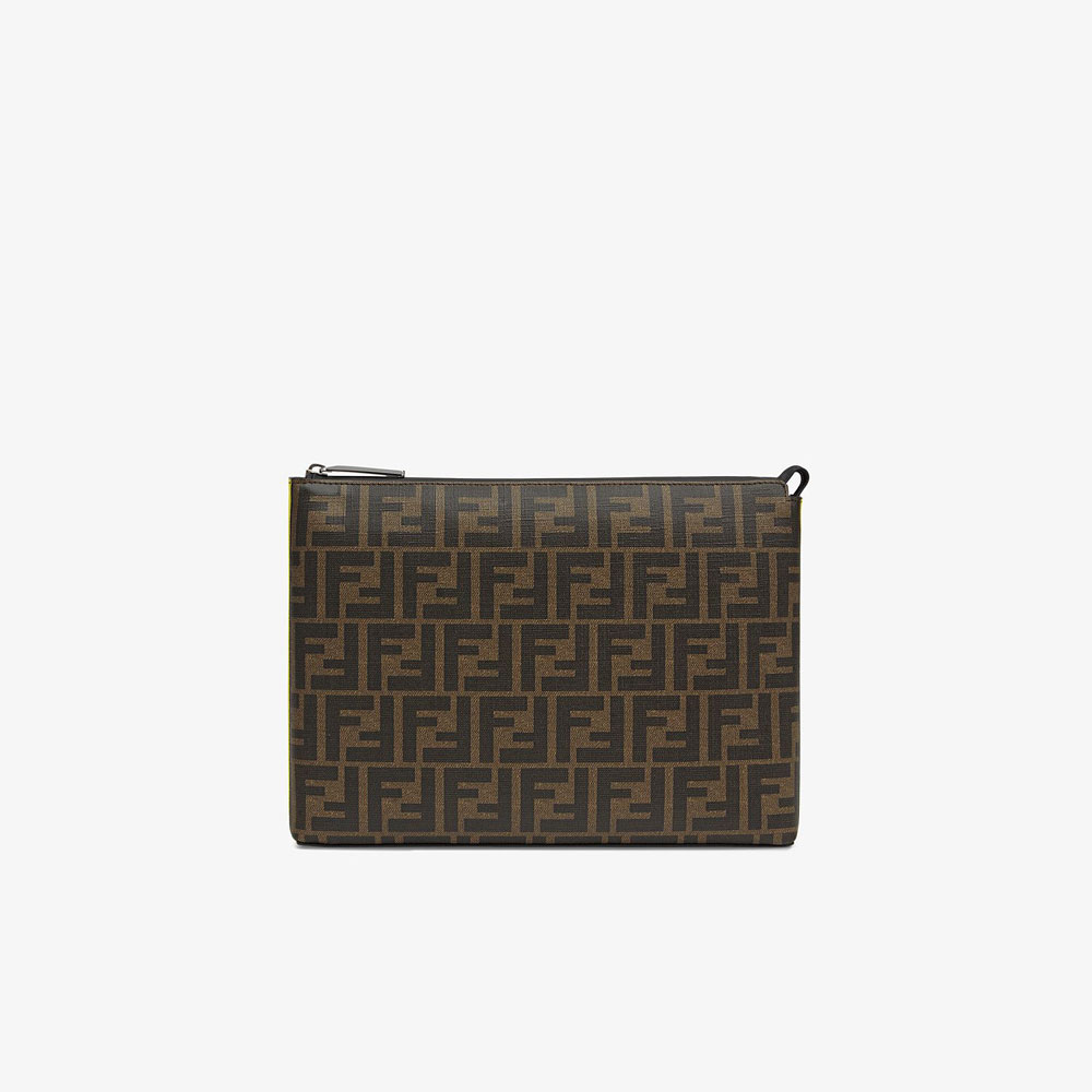 Fendi Clutch Brown Fabric Pochette 7VA433 A8SR F18AJ: Image 1