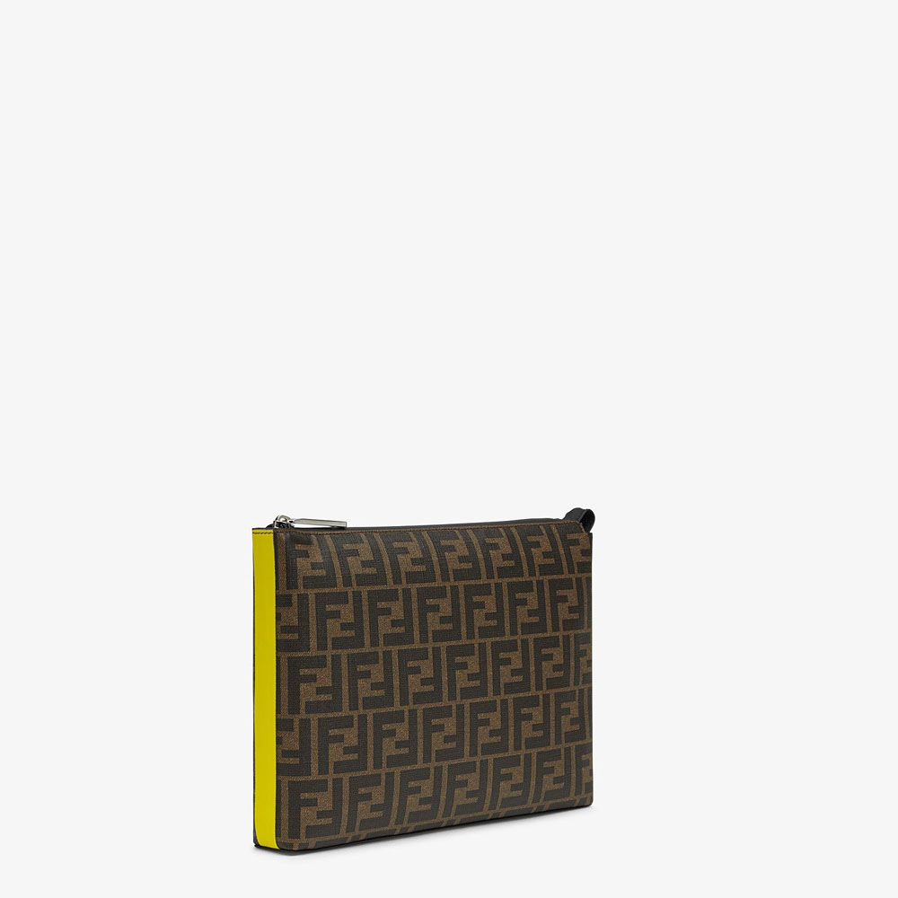 Fendi Clutch Brown Fabric Pochette 7VA433 A8SR F18AJ: Image 2