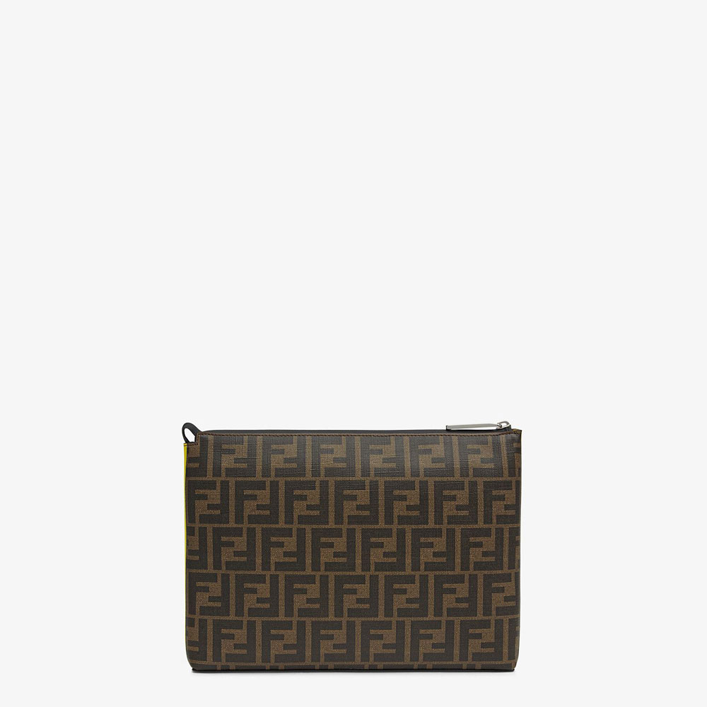 Fendi Clutch Brown Fabric Pochette 7VA433 A8SR F18AJ: Image 3