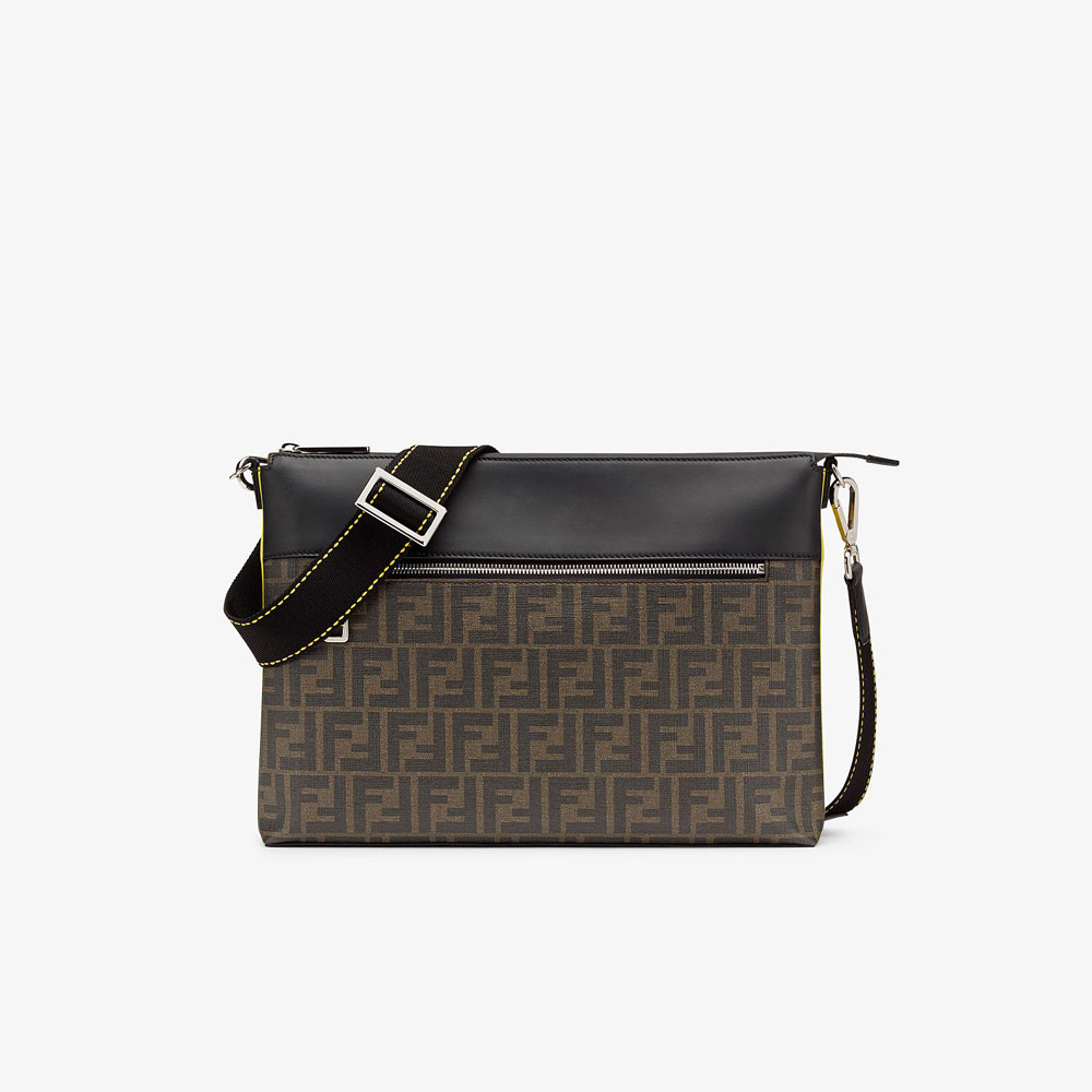 Fendi Messenger Brown Fabric Pochette 7VA470 A80P F17Q0: Image 1