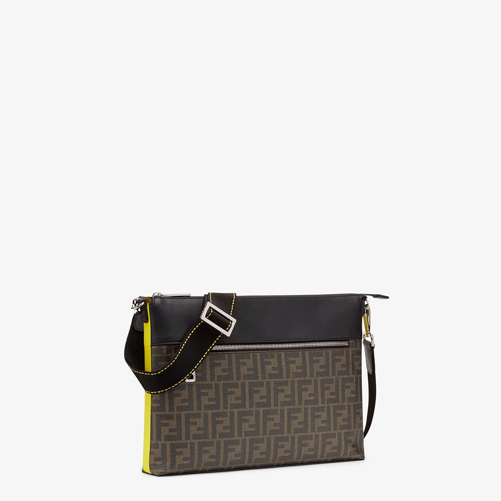 Fendi Messenger Brown Fabric Pochette 7VA470 A80P F17Q0: Image 2