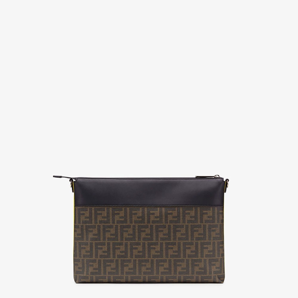 Fendi Messenger Brown Fabric Pochette 7VA470 A80P F17Q0: Image 3