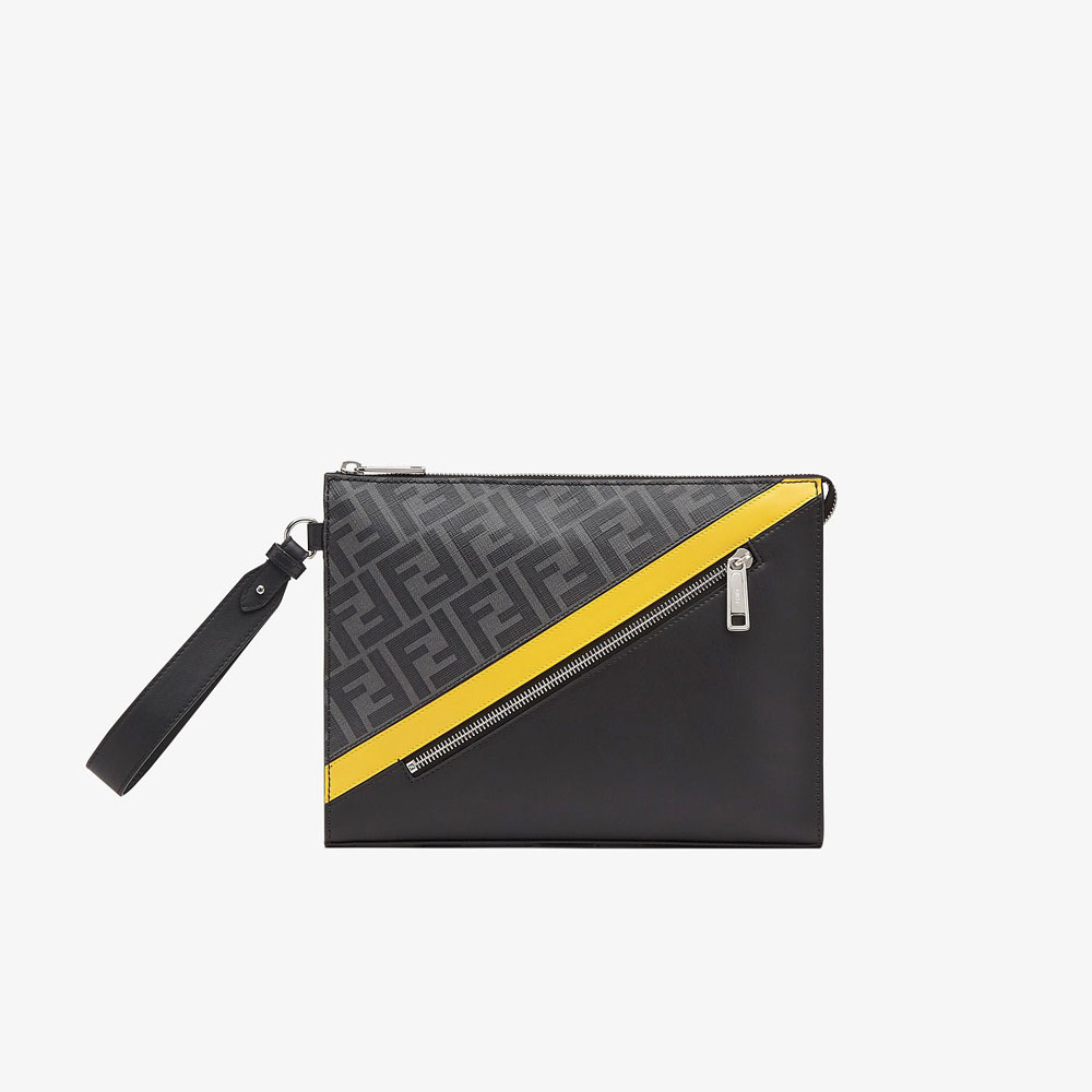 Fendi Flat Pouch Grey Fabric Pouch 7VA491 A9XS F0R2A: Image 1