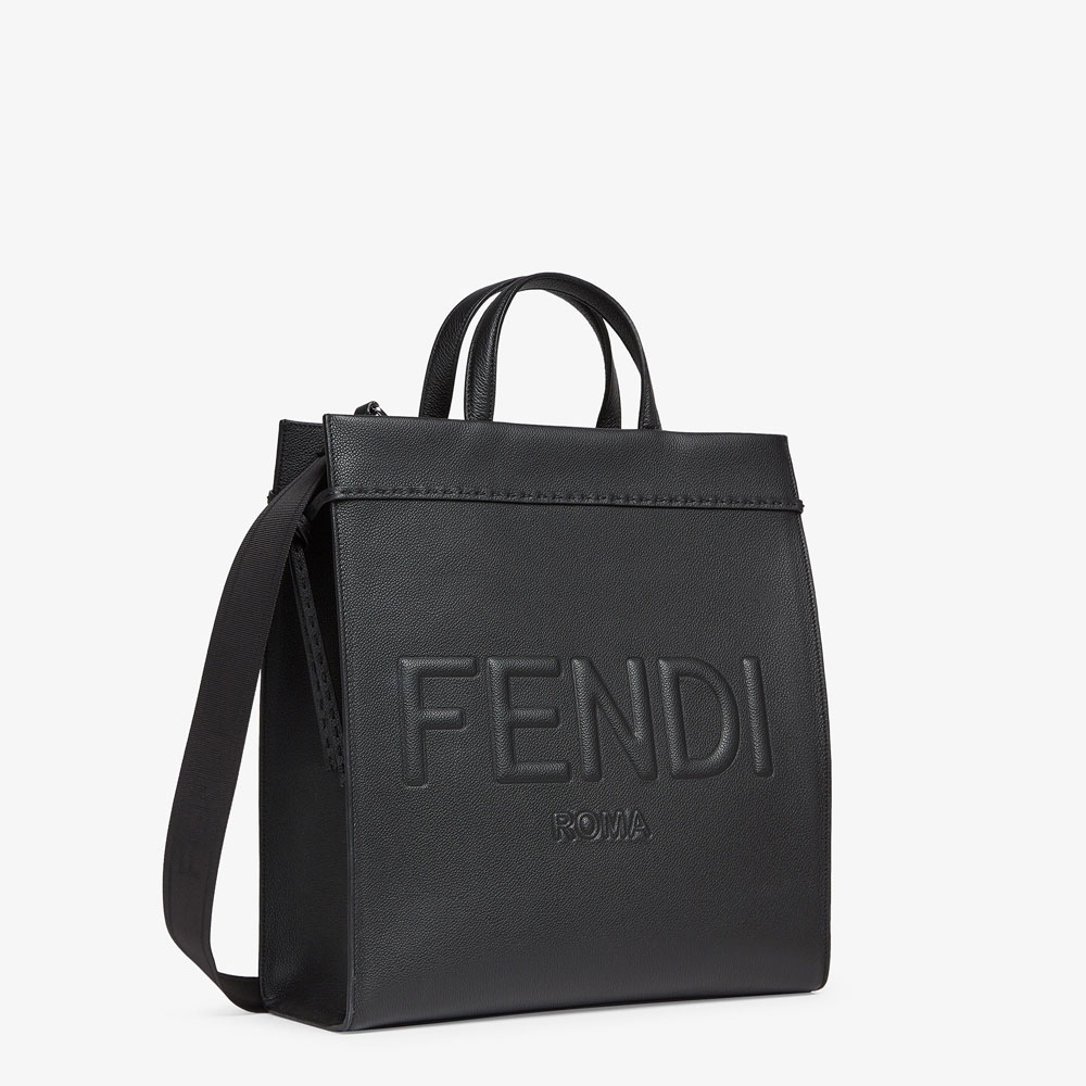 Fendi Go To Shopper Medium Black leather bag 7VA583AMACF0GXN: Image 2