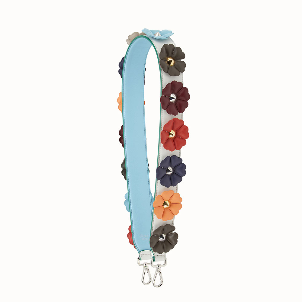 Fendi Shoulder strap you in white with flowers 8AV0779YTF0U2V: Image 1