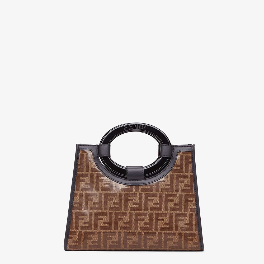 Fendi Runaway Shopper Shopper In Brown Fabric 8BH353 A86N F14TU: Image 3