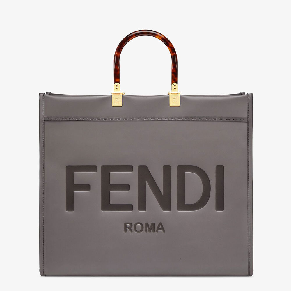 Fendi Sunshine Large Grey Leather Shopper 8BH372 ABVL F1BZC: Image 1