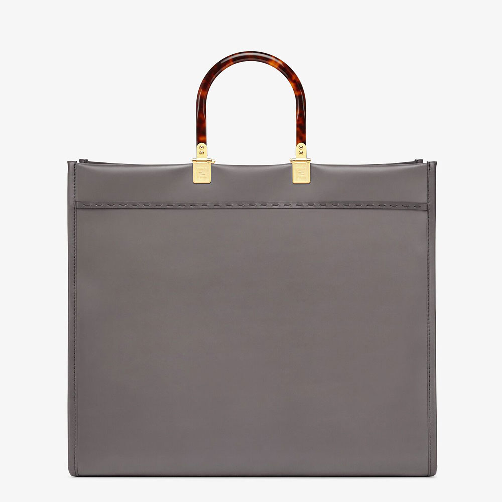 Fendi Sunshine Large Grey Leather Shopper 8BH372 ABVL F1BZC: Image 3