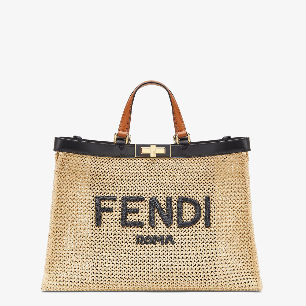 Fendi Peekaboo X-Tote Natural Raffia Bag 8BH374 ABVS F11RK: Image 1