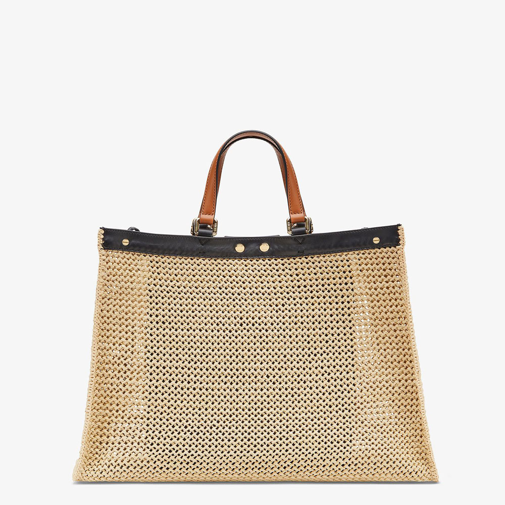 Fendi Peekaboo X-Tote Natural Raffia Bag 8BH374 ABVS F11RK: Image 3