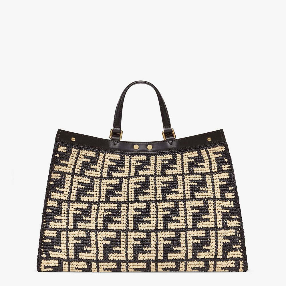 Fendi Peekaboo X-Tote Black FF Raffia Bag 8BH374 ACOF F0VQJ: Image 4