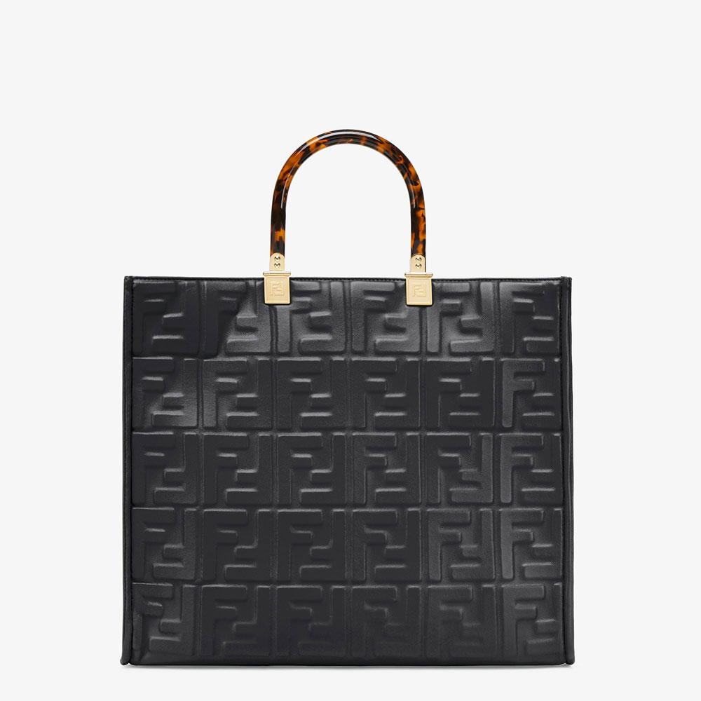 Fendi Sunshine Medium Black leather shopper 8BH386AMCVF0KUR: Image 3